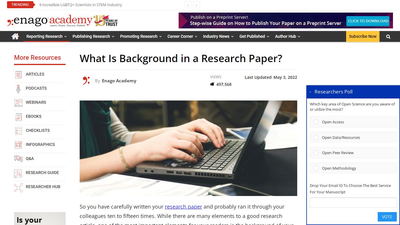 What is Background in a Research Paper? - Enago Academy